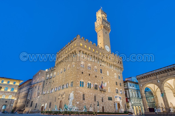 The Palazzo Vecchio, the town hall of Florence, Italy.