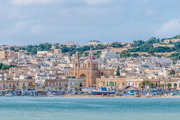 Harbor of Marsaxlokk, a fishing village in Malta.