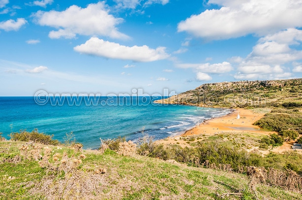 Ramla Bay, on the northern side of Gozo, Malta