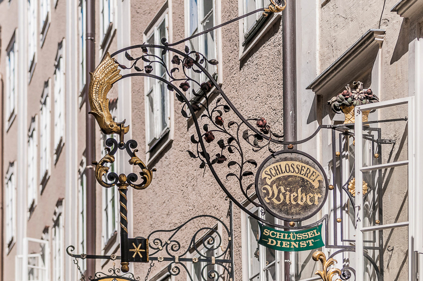 Getreidegasse shopping street in the Old-Town of Salzburg, Austria