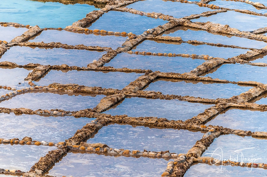 Salt pans near Qbajjar in Gozo, Malta.