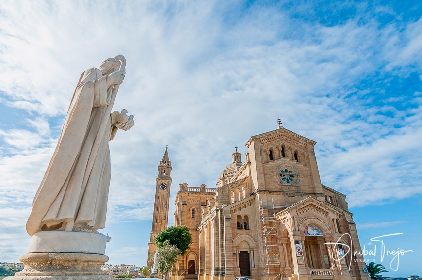 The National Shrine of the Blessed Virgin of Ta' Pinu, parish church and minor basilica located near Gharb on the island of Gozo, Malta