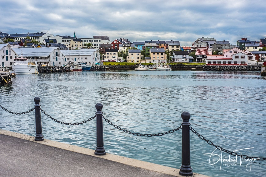 Port of Honningsvag, where all the cruise ships in the summer months stops in Finmark, Norway.