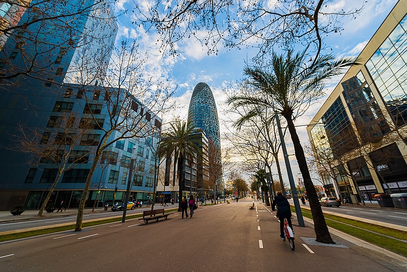 Torre Agbar in Barcelona, Spain