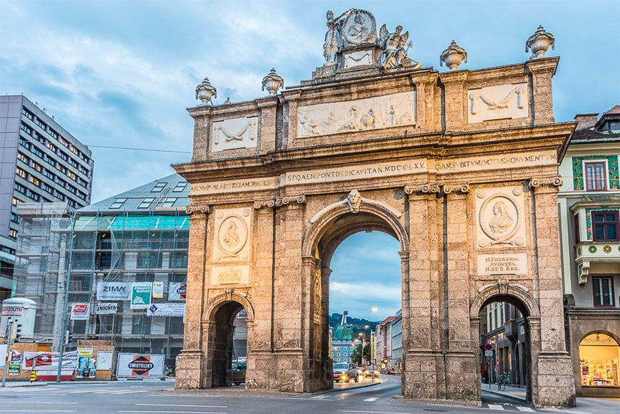 Triumphal Arch in Innsbruck, Austria.